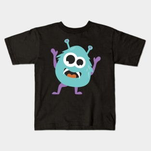 Monster cartoon character with fangs Kids T-Shirt